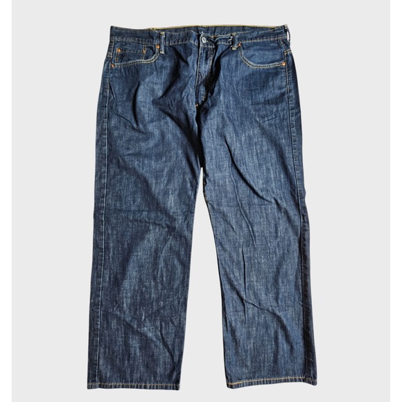 Levi's Mens 569 Loose Straight Fit Jeans 42x29 Zip Fly Mid-Rise Dark Wash Staple - Picture 1 of 12